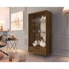 Cristaleira Sala de Estar JB 4045 Pé Metal 1 Gaveta