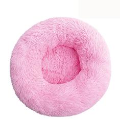 Cama de cachorro calmante para cães pequenos – Cama de cachorro pequena lavável com donut, cama de gato de pelúcia macia redonda anti-ansiedade, serve para toPets, diâmetro 47 cm