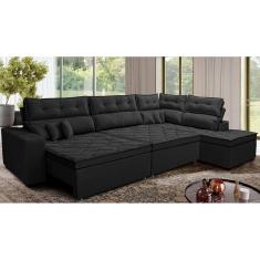 Sofá de Canto Retrátil e Reclinável Direito 3,00x2,36m Molas Cama inBox Espanha. Velusoft