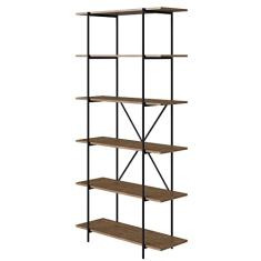 Estante Multiuso 180cm Tube - Vermont/Est. Preta - Industrial - Artesano - Artesano