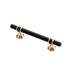 Liga de zinco preto ouro porta alças armário de cozinha puxadores de gaveta sólida moda móveis lidar com ferragem, ouro preto 96mm