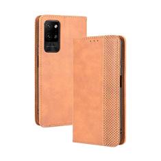 Capa para Huawei Honor Play 4 Pro, carteira de couro com suporte flip para Huawei Honor Play 4 Pro, capa magnética retrô para celular, capa carteira com compartimentos para cartões