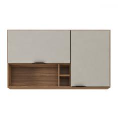 Armário Aéreo Cozinha Firenze 120cm 2 Portas Amêndola/Nude - Demóbile