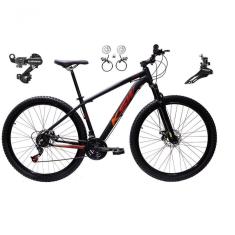 Bicicleta Aro 29 Ksw Xlt 24v K7 Câmbios Shimano Freio Hidráulico Garfo Trava - Preto/vermelho/laranja Tam.19