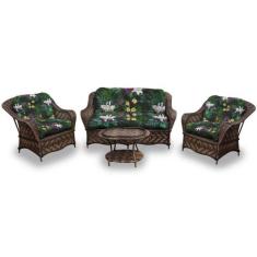 Conjunto de Sofá Fibra Sintética Naja - 1 Sofá 2 L + 2 Poltronas + 1 M