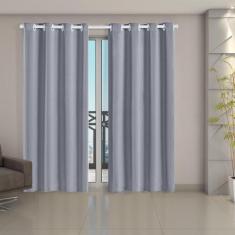 Cortina Blackout Corta Luz 70 % Tecido 2,80 x 2,30 - Gelo - Eddi Casa