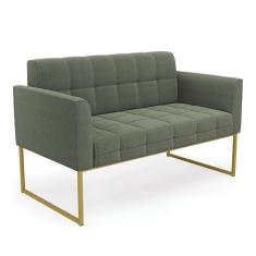 Sofá Namoradeira 2 Lugares Industrial Dourado Elisa Bouclê D03 - D`rossi Cor Menta