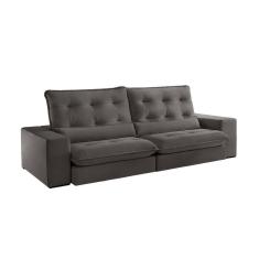 Sofá Amsterdã Retrátil Com Pillowtop E Espuma D28 Zarat Grafite