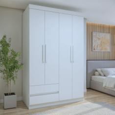 Guarda-Roupa Solteiro 4 Portas 2 Gavetas Zeus