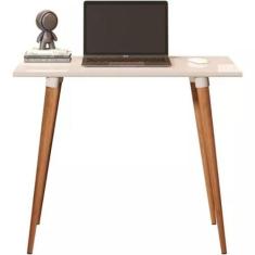 Mesa Escrivaninha Computador Escritório Retrô - E-NOVA MÓVEIS, OFF WHI