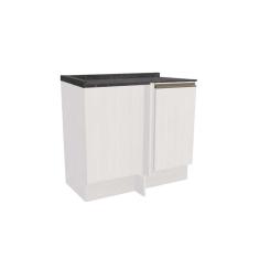 Balcão de Cozinha c/ Tampo Maxxi G748 Canto Reto c/ 1 Porta 80cm Branco/Cinzel - Kappesberg