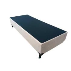 Base Box Solteiro Blindado Suede Bege