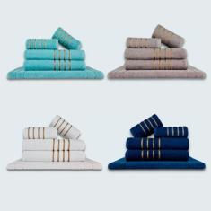 Jogo De Toalhas 20 Ps Coleo Montreal 100% Algodo Vd+cz+br+az - Toalhas