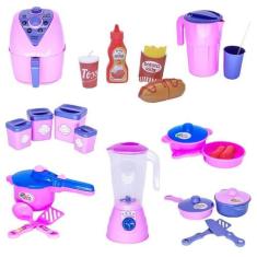 Kit Brinquedo Cozinha Infantil Comidinhas Air Fryer 23 Peças - Altimar