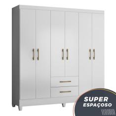 Guarda Roupas Casal com 6 Portas Panamá Branco
