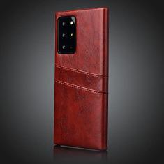 Estojo fino para cartão traseiro em couro retrô para Samsung Galaxy S20 S21 S22 S10 S9 S8 Plus Note 8 9 10 20 Ultra Cover, Castanho-avermelhado, para S22 Plus