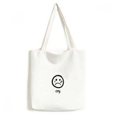 Cry Black Cute Chat Happy Pattern sacola sacola de compras bolsa casual bolsa de mão