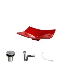 Kit Cuba F44 C/Válvula Click 1''B (2,6cm) + Sifão Cromado + Flexível Vermelho