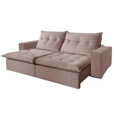 Sofá 4 Lugares Retrátil Reclinável 2,50m Veludo Eros Móveis Mix