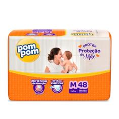 Fralda Pom Pom Protek Proteção de Mãe Mega M 48 Unidades