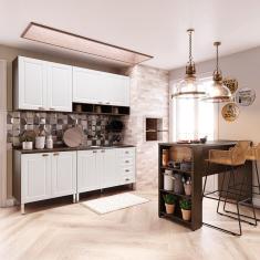 Armário de Cozinha Compacta 4 Peças e Bancada Gourmet Safira Luciane Móveis