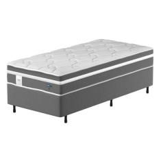 Cama Box Colchão Solteiro Molas Ensacadas Euro In Up 88x188x64cm Cinza/branco Probel Cinza / Branco
