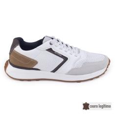 Tênis Masculino Pegada 110701 Couro cadarço elástico Amortech