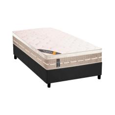 Cama Box Solteiro: Colchão Molas Castor Bonnel Premium Tecnopedic + Base CRC Suede Gray(88x188)