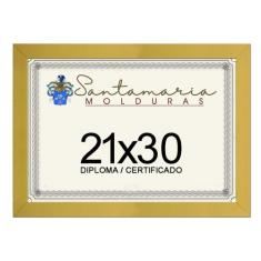 Moldura Porta Diploma Certificado A4 21x30 Amarelo - Santamaria Moldur