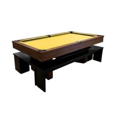 Mesa de Sinuca e Jantar com 4 Bancos - 2,20x1,20 - Nelson Bilhares, Ha