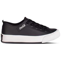 Tênis Atlanta Leather Coke, Coca-Cola Shoes, Unisex, Preto, 37