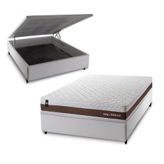 Conjunto Box Baú Venice Marrom 138x188x67 c/ Molas Ensacadas