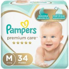Fralda Pampers Premium Care M 34 unidades