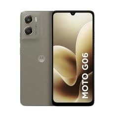 Smartphone Motorola Moto G06 256GB - Bege, 12GB (4GB RAM +8GB RAM Boost), Câmera 50MP e Tela 6,9"
