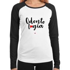 Baby Look Raglan Odontologia por amor Manga Longa - Foca na Moda, Bran