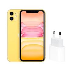 Iphone 11 Apple 64Gb Amarelo 6,1 12Mp - Ios + Carregador Usb-C De 20W