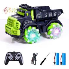 Caminhão basculante com controle remoto RC Stunt Car Risk com luz e mu