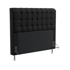 Cabeceira Estofada Para Cama Box Dama 140 Para Cama de Casal Suede Preto Aradecor