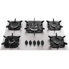 Cooktop Mueller 5 Bocas de Alumínio com Queimador Tripla Chama MCG5BK