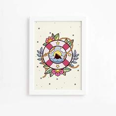 Quadro Vintage Marinha Bóia Moldura Branca 33x43cm