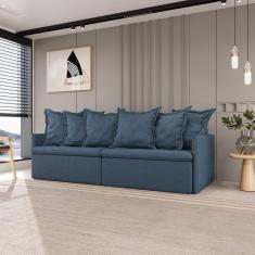 Sofá Retrátil e Reclinável 4 Lugares 260cm Dália Cabecasa Madeiramadeira Azul