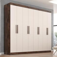 Guarda Roupa Casal Lisboa 8 Portas 4 Gavs Chocolate/off White