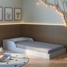 Cama Infantil Montessoriana Solteiro Eco Movelbras - Branco