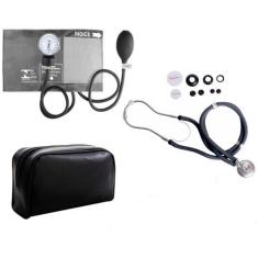 Kit Esfigmomanômetro + Estetoscópio Rappaport Grafite - PREMIUM