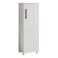 Armário Multiuso Olinda 1 Porta Prateleira Interna Com rodízio Branco