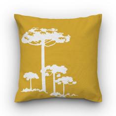Capa de almofada VivaIN mostarda Pinheiro Branco