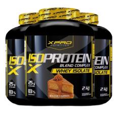 Kit 3x Whey Protein Isolado Iso Blend Complex 2Kg XPro Nutrition, Bolo
