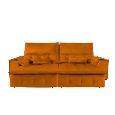 Sofá Fusion 2.60m Elétrico Com Usb E Vibro Massagem - Terra