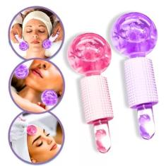 Massageador Profissional Facial e Corpo Ice Globe Cristal da Beleza Gelado Anti Envelhecimento, Anti Rugas, Cromoterapia