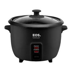 Panela Elétrica de Arroz 8 Xícaras EOS Premium Pratic Tampa de Vidro Preto EPA08P 110V